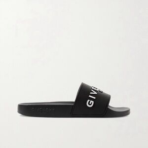 Givenchy Logo Print Slides | Color: Black | Size: 5.5